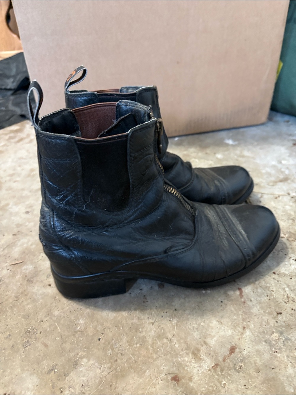 Ariat Black Leather Zip Ankle Boots/ Paddock Boots